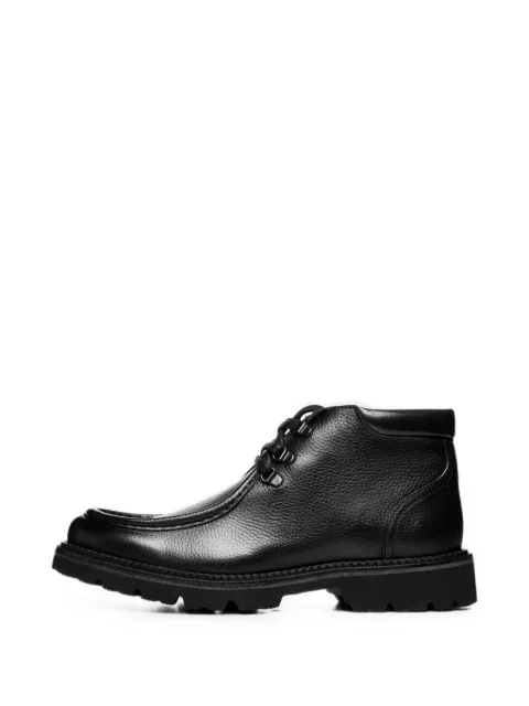 Poche Paris grainy-leather lace-up ankle boots