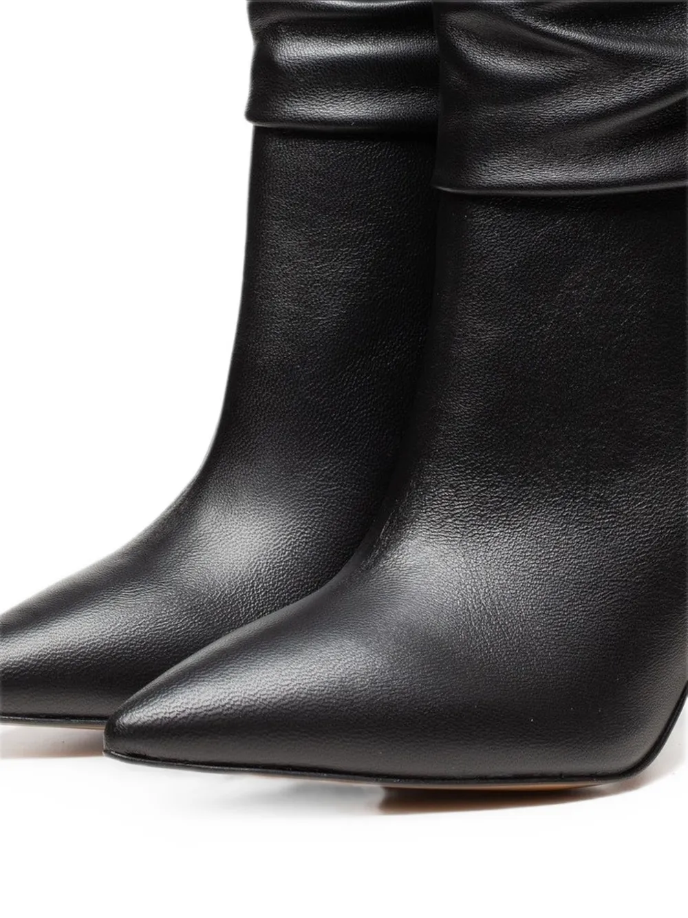 Poche Paris slouchy pointed-toe ankle boots Zwart