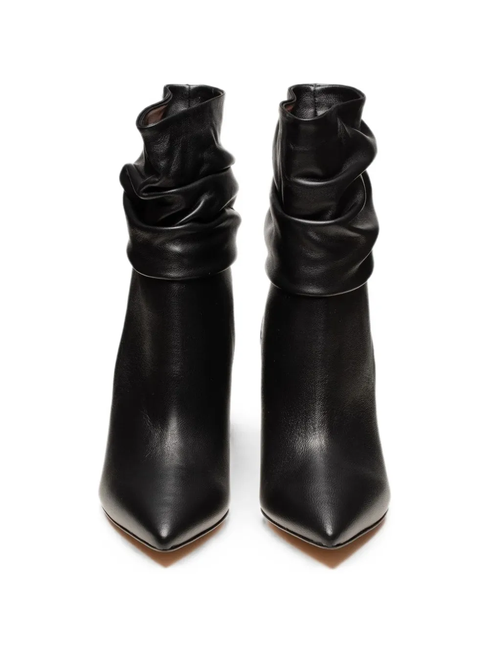 Poche Paris slouchy pointed-toe ankle boots Zwart