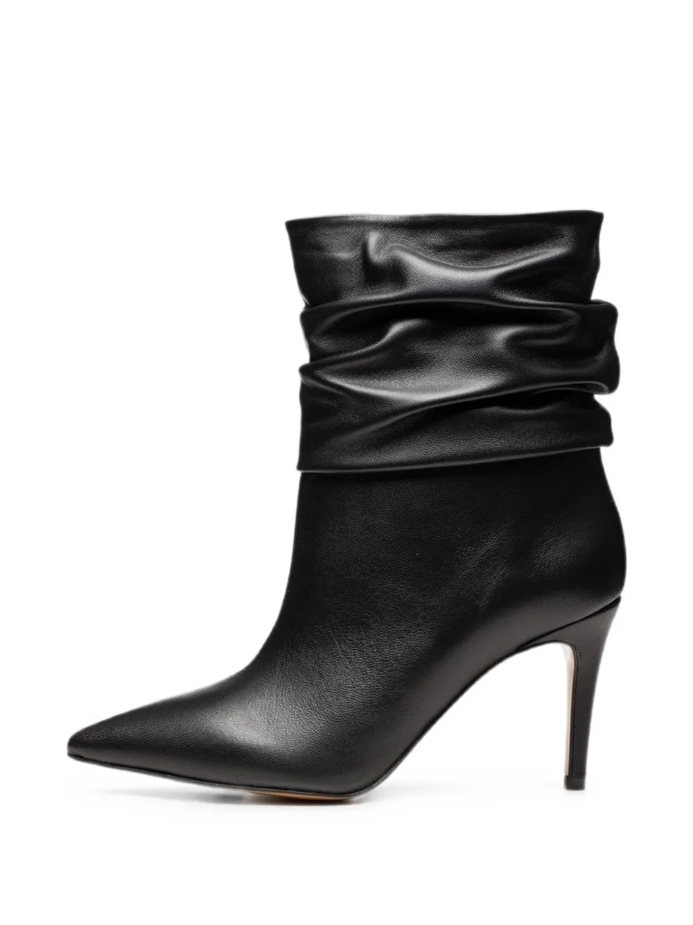 Poche Paris slouchy pointed-toe ankle boots Zwart