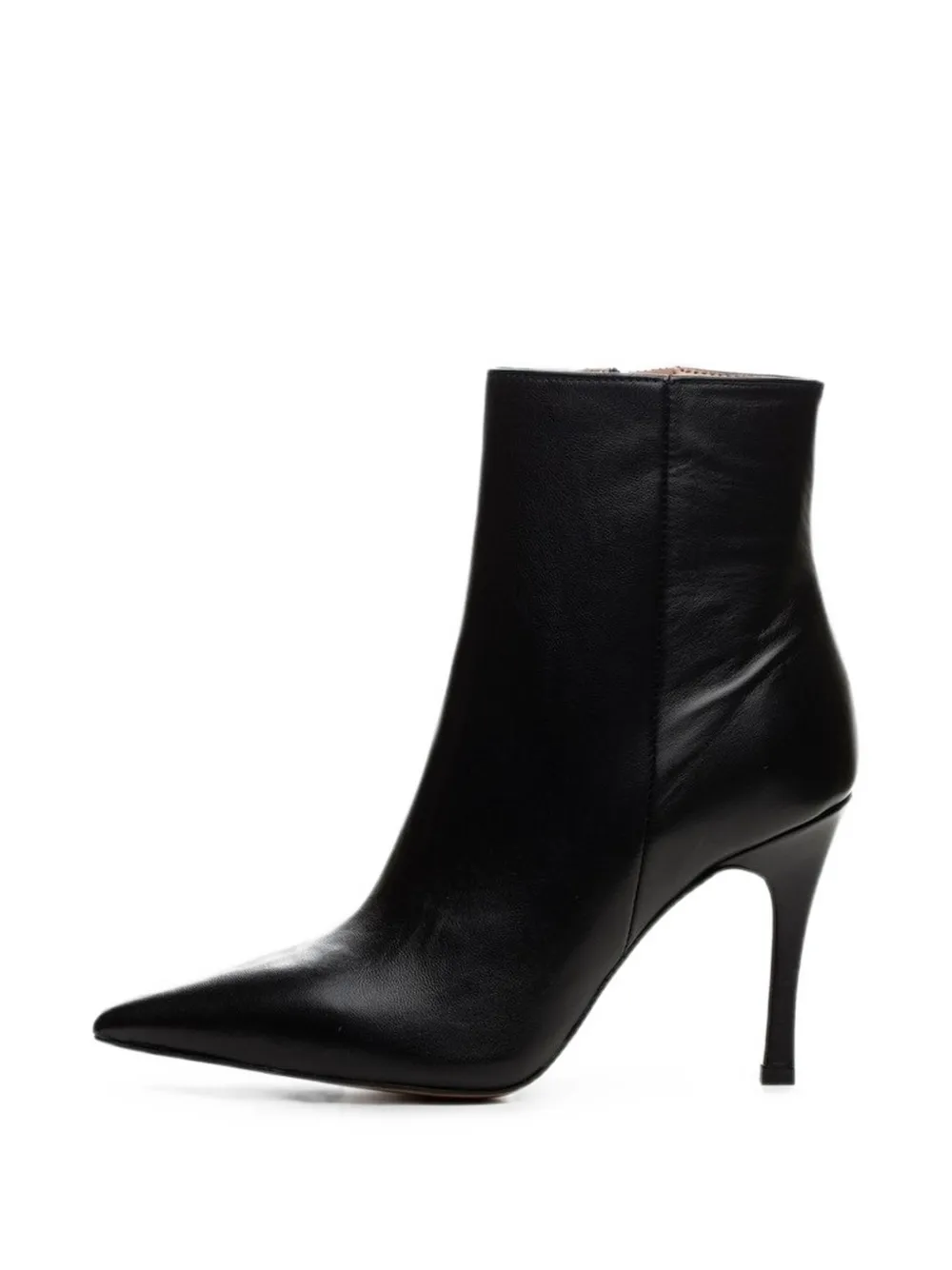 Poche Paris pointed-toe stiletto ankle boots Zwart