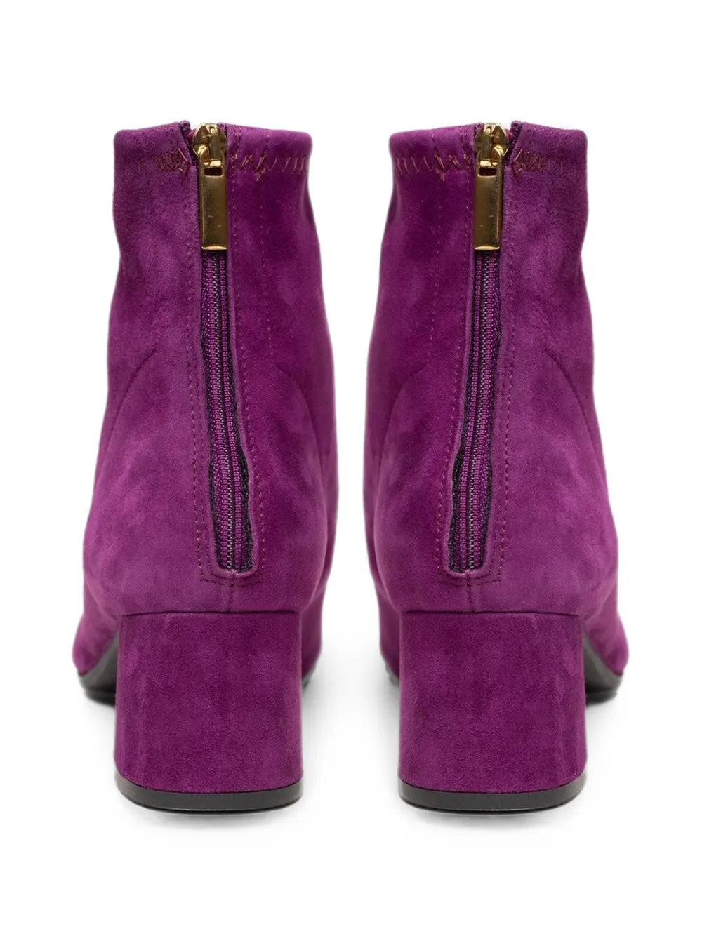 Poche Paris suede block-heel ankle boots Paars