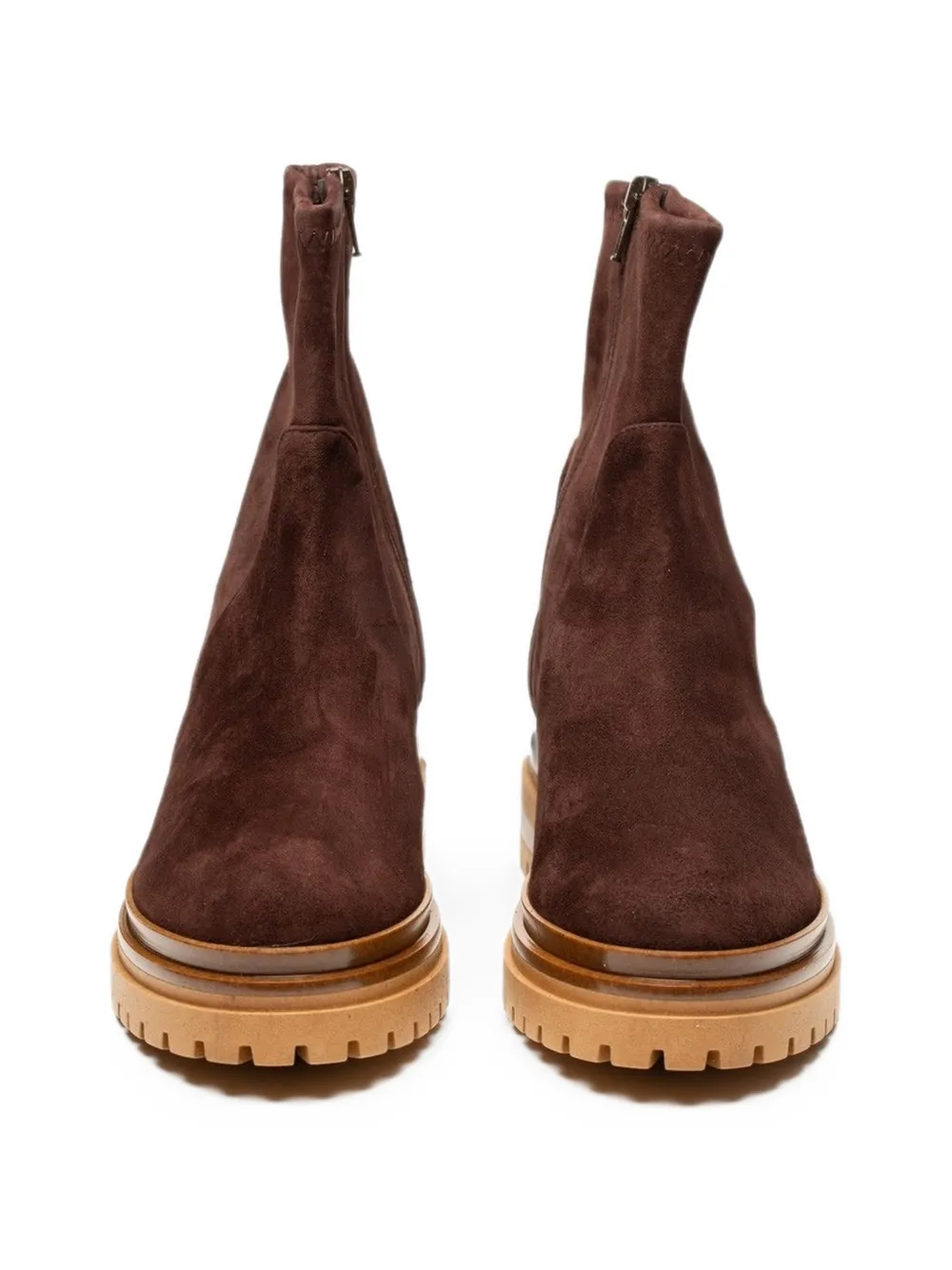 Poche Paris suede chunky-sole ankle boots Bruin