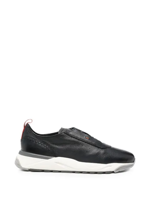 Santoni perforated panelled sneakers