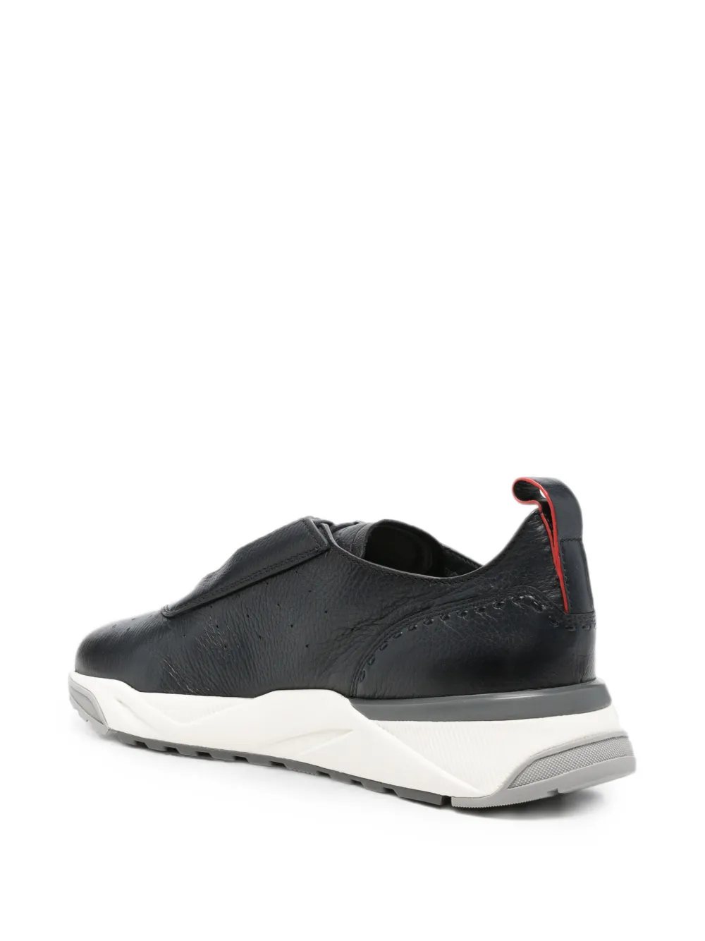 Santoni perforated panelled sneakers Zwart