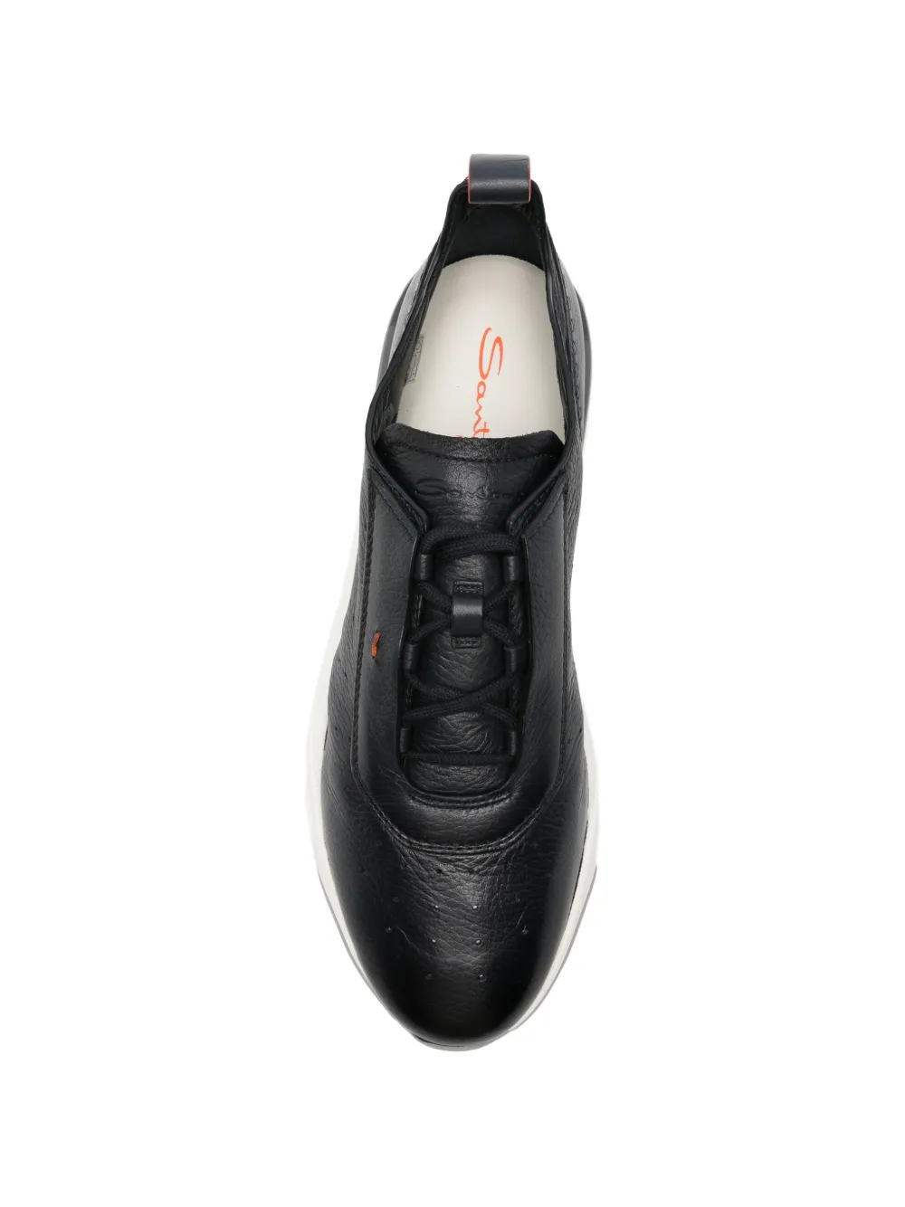 Santoni perforated panelled sneakers Zwart