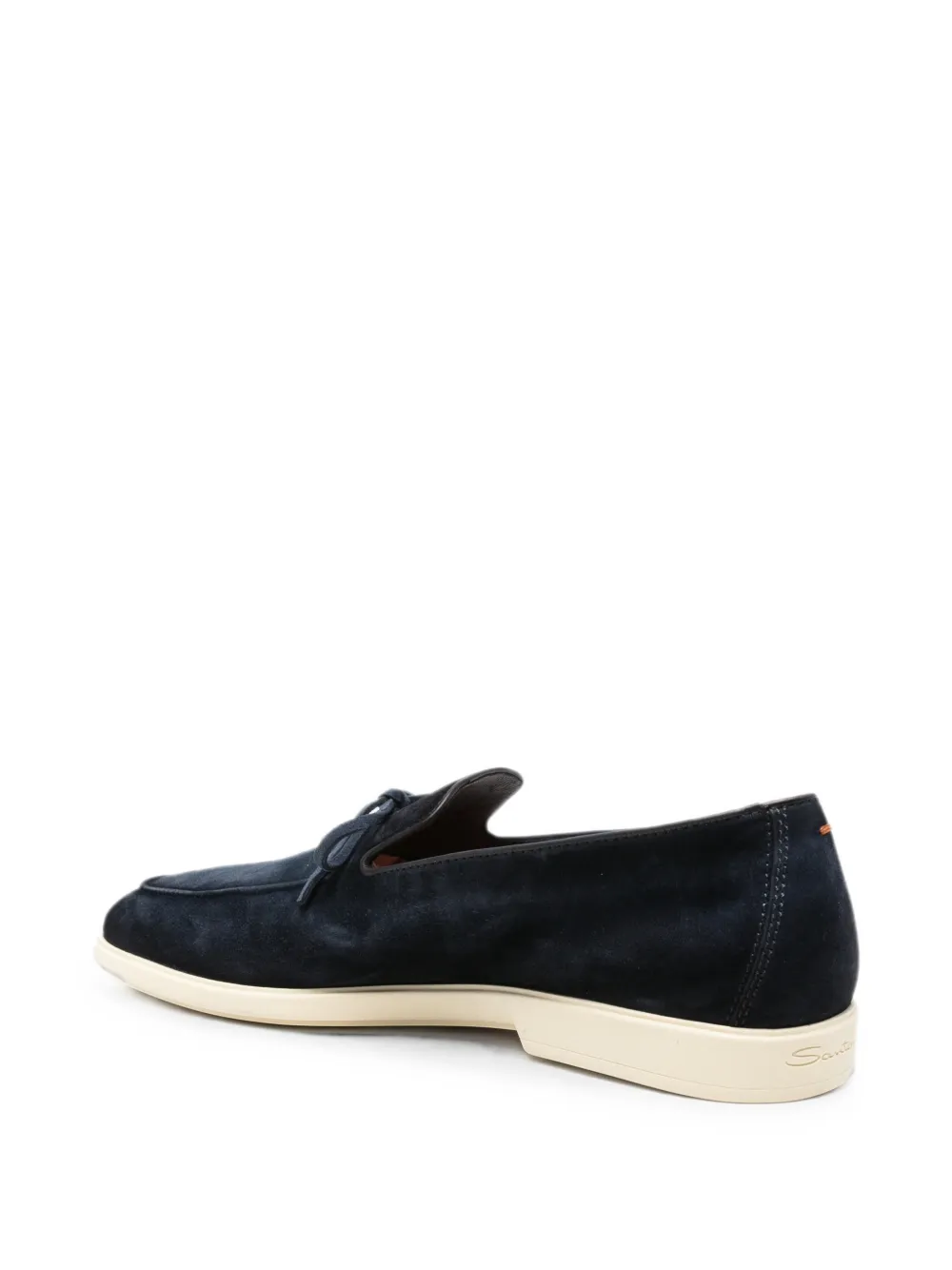 Santoni bow-detail suede boat shoes Blauw