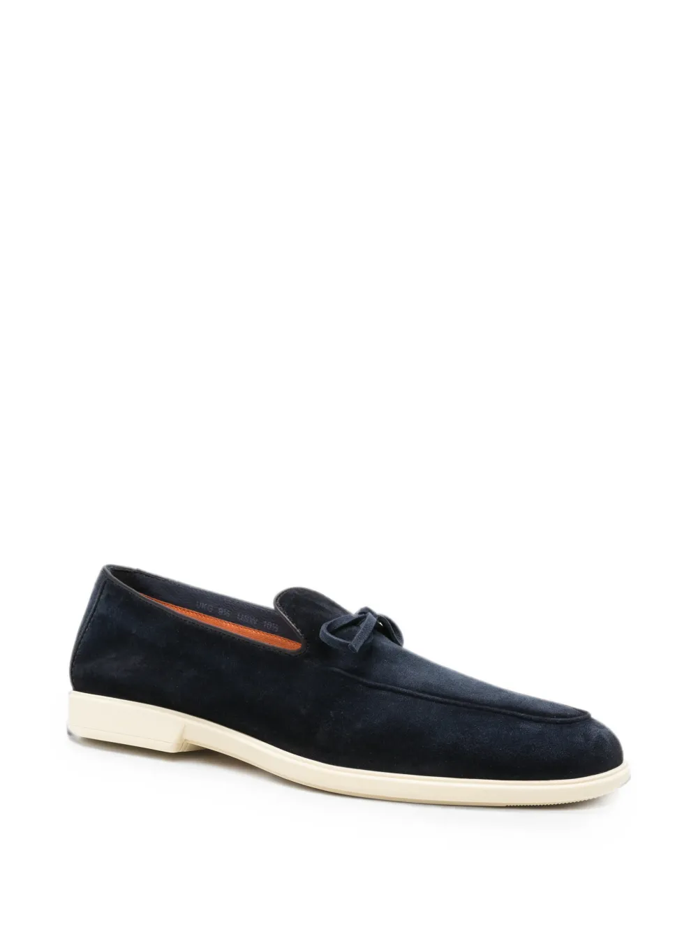 Santoni bow-detail suede boat shoes Blauw