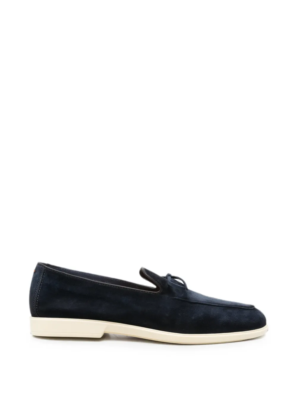 Santoni bow-detail suede boat shoes - Blau