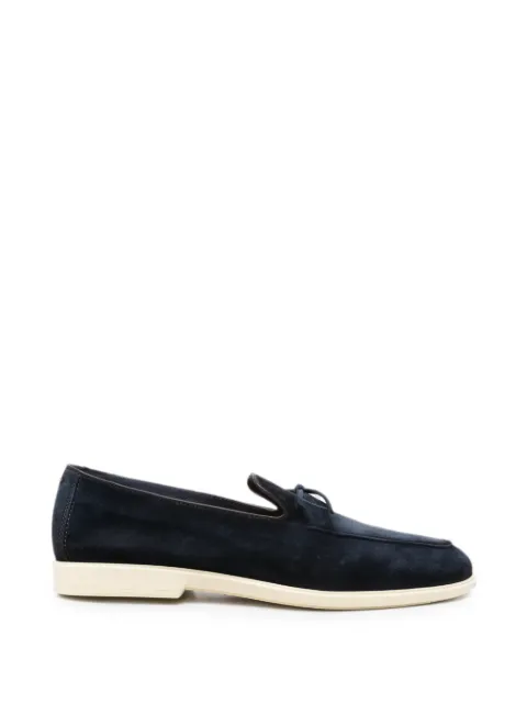 Santoni bow-detail suede boat shoes
