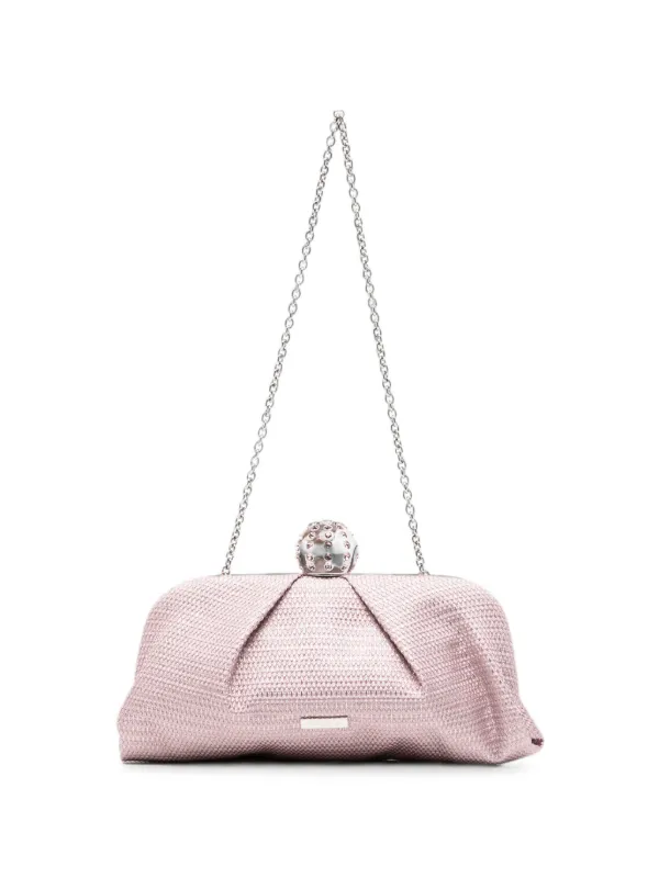 Aquazzura Tequila Crystal-embellished Clutch Bag in Pink
