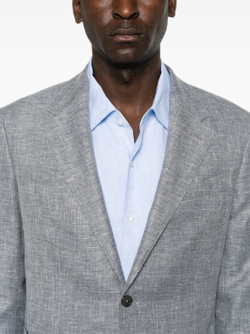 Zegna Jack met enkele rij knopen en gekerfde revers Blauw