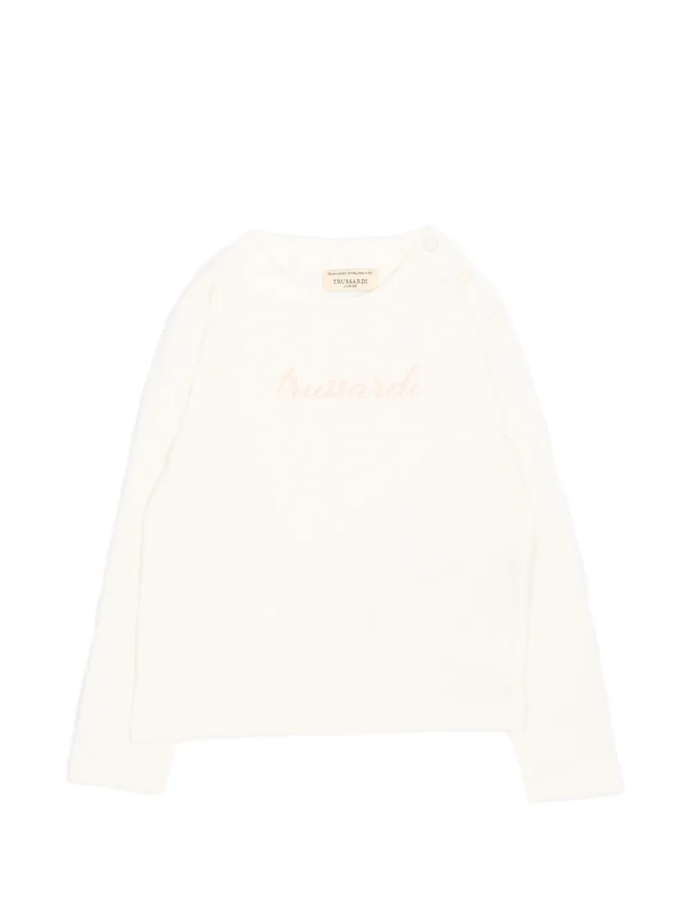 TRUSSARDI JUNIOR logo-print long-sleeve T-shirt - Bianco