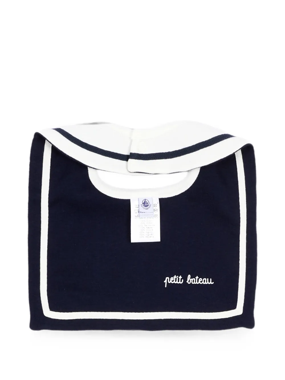 Petit Bateau Slabbetjes met geborduurd logo en contrasterende afwerking Wit