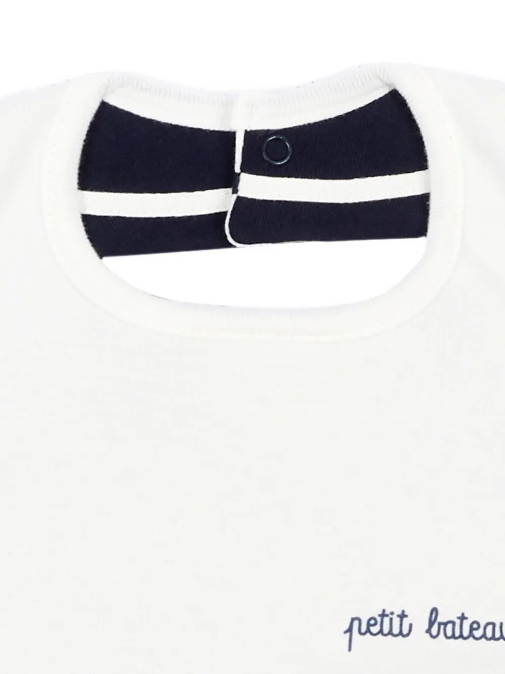 Petit Bateau Slabbetjes met geborduurd logo en contrasterende afwerking Wit