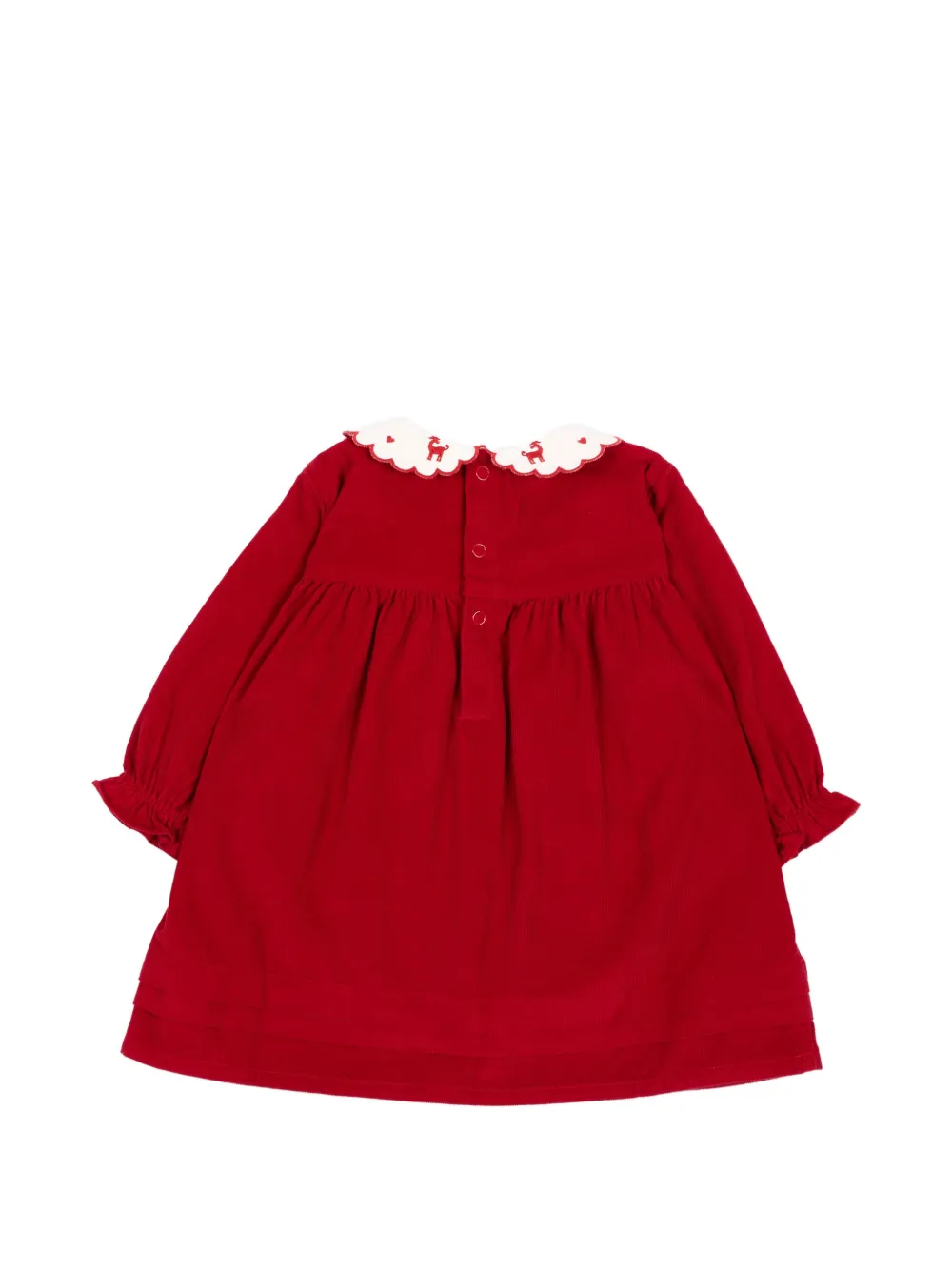 Petit Bateau Jurk met gewelfde kraag en borduurwerk Rood
