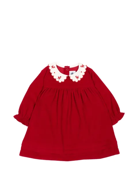 Petit Bateau embroidered scalloped-collar dress
