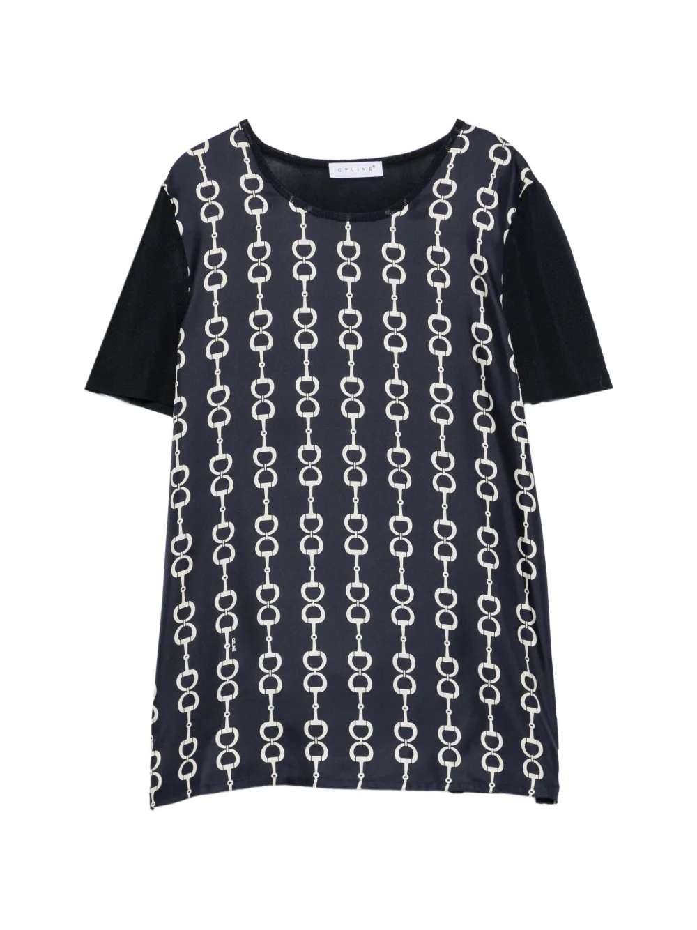 Celine Pre-Owned 2000 chain-link silk T-shirt - Black