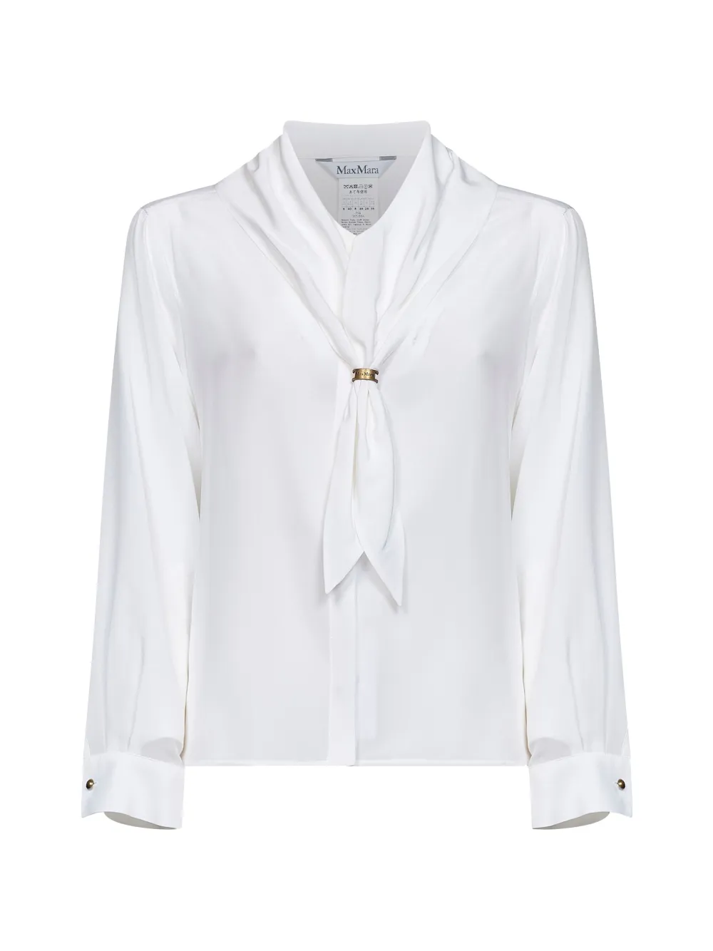 Max Mara scarf-collar silk shirt - Weiß