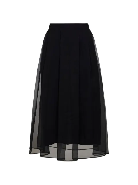 Brunello Cucinelli pleated layered midi skirt