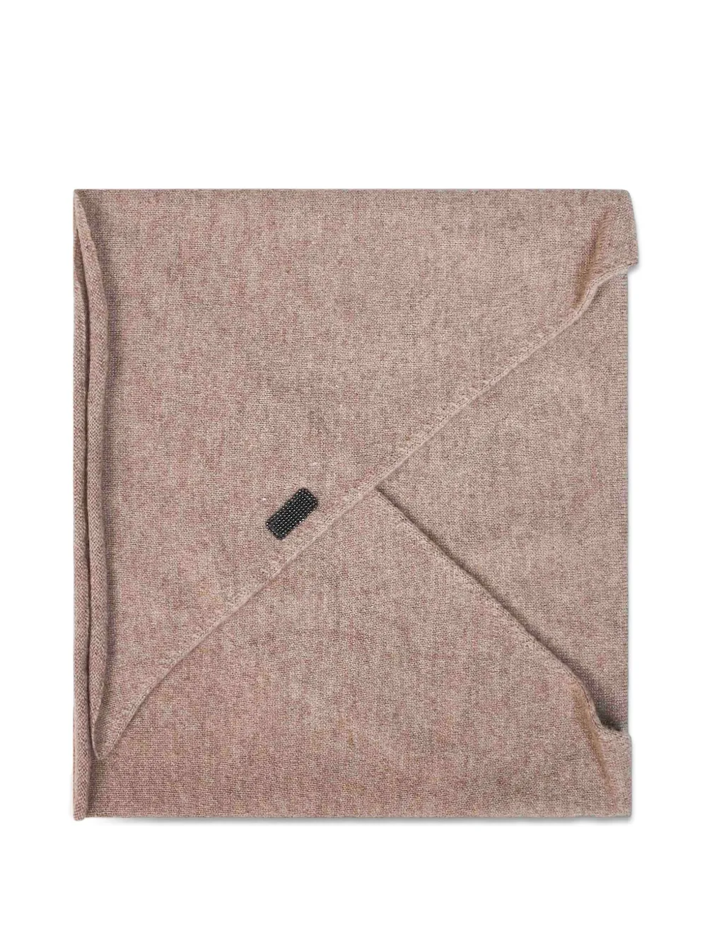 Brunello Cucinelli monili-embroidered triangular scarf - Marrone