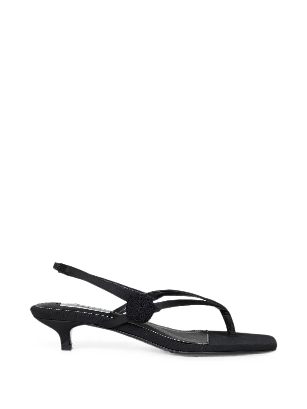 TOTEME crochet-appliqué thong sandals Zwart