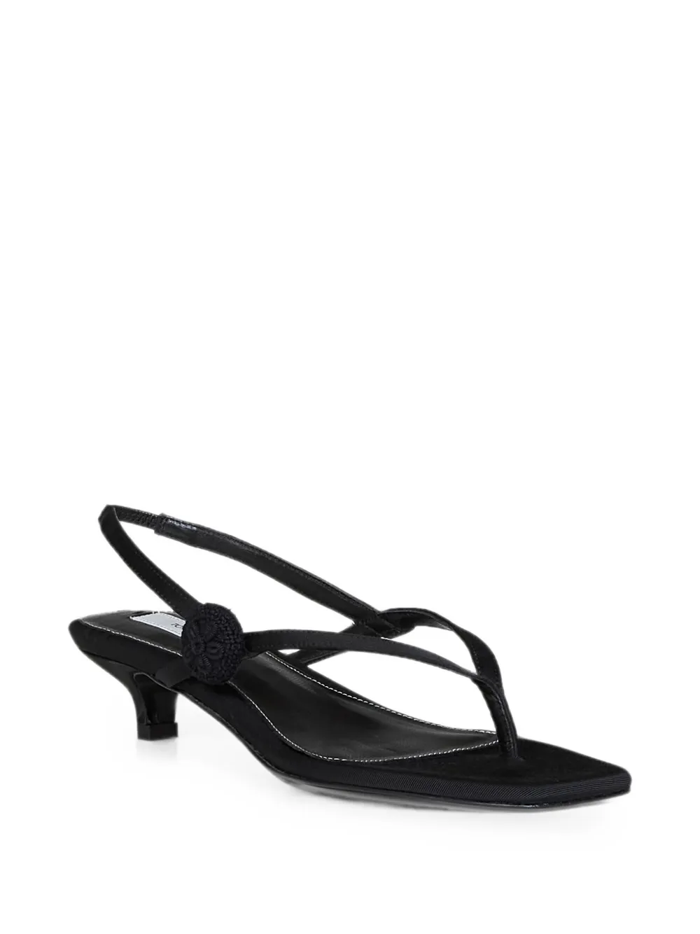 TOTEME crochet-appliqué thong sandals Zwart