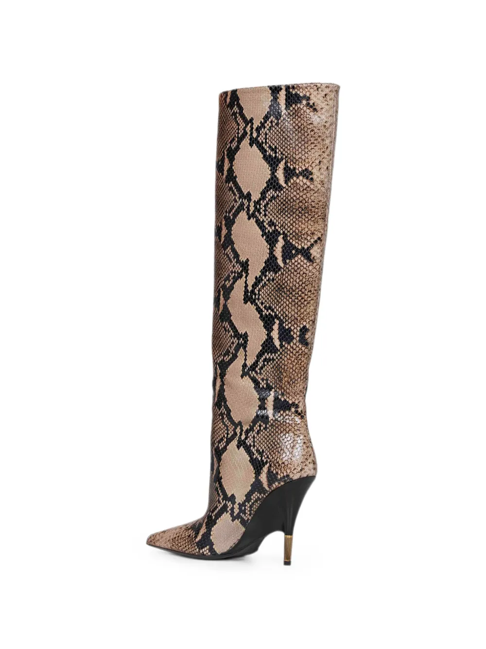 KHAITE Empire python-embossed boots Beige