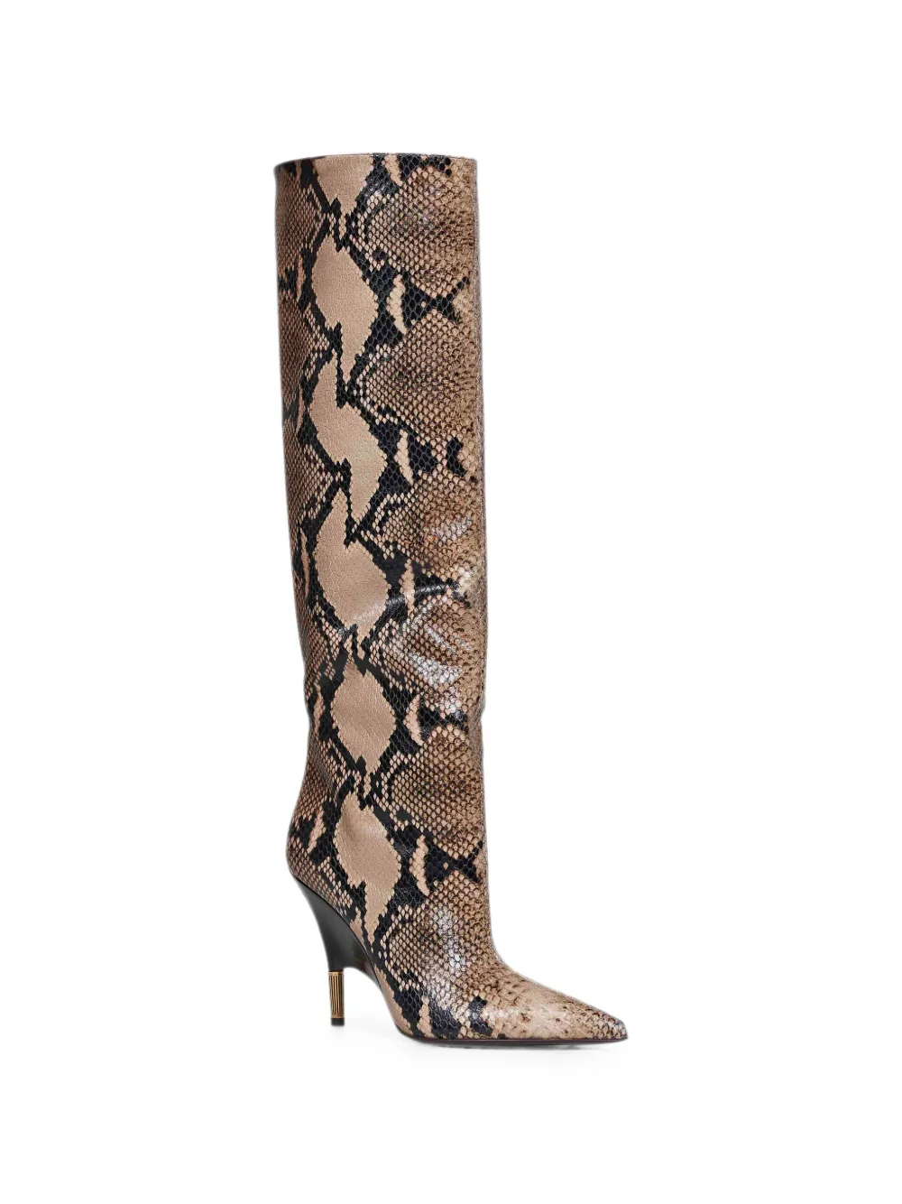 KHAITE Empire python-embossed boots Beige