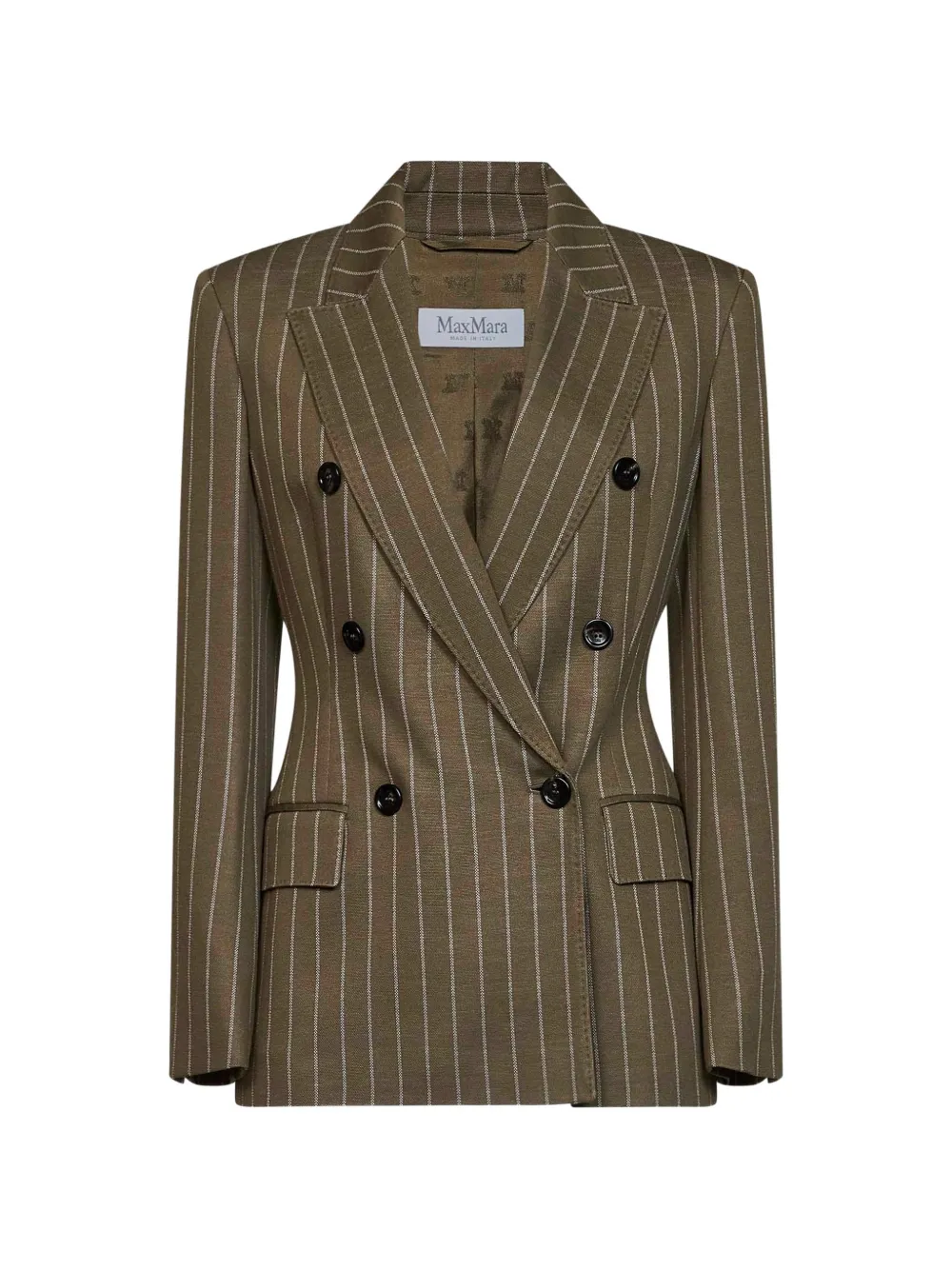 Max Mara Balta double-breasted pinstripe blazer - Green