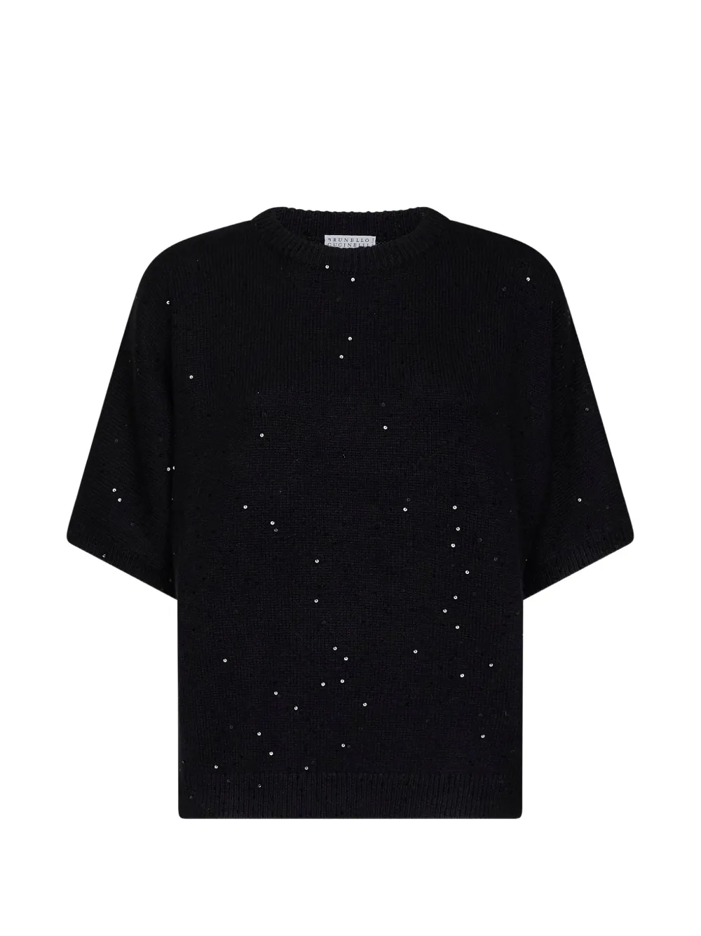Brunello Cucinelli sequin-embellished kimono-sleeve sweater - Nero