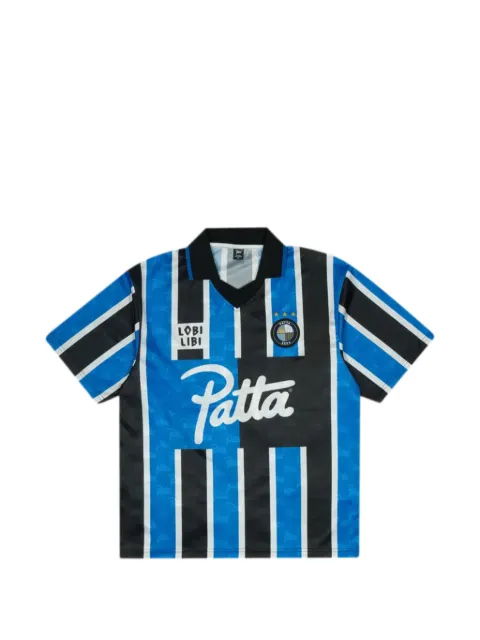 PATTA Stripe-print Football polo shirt