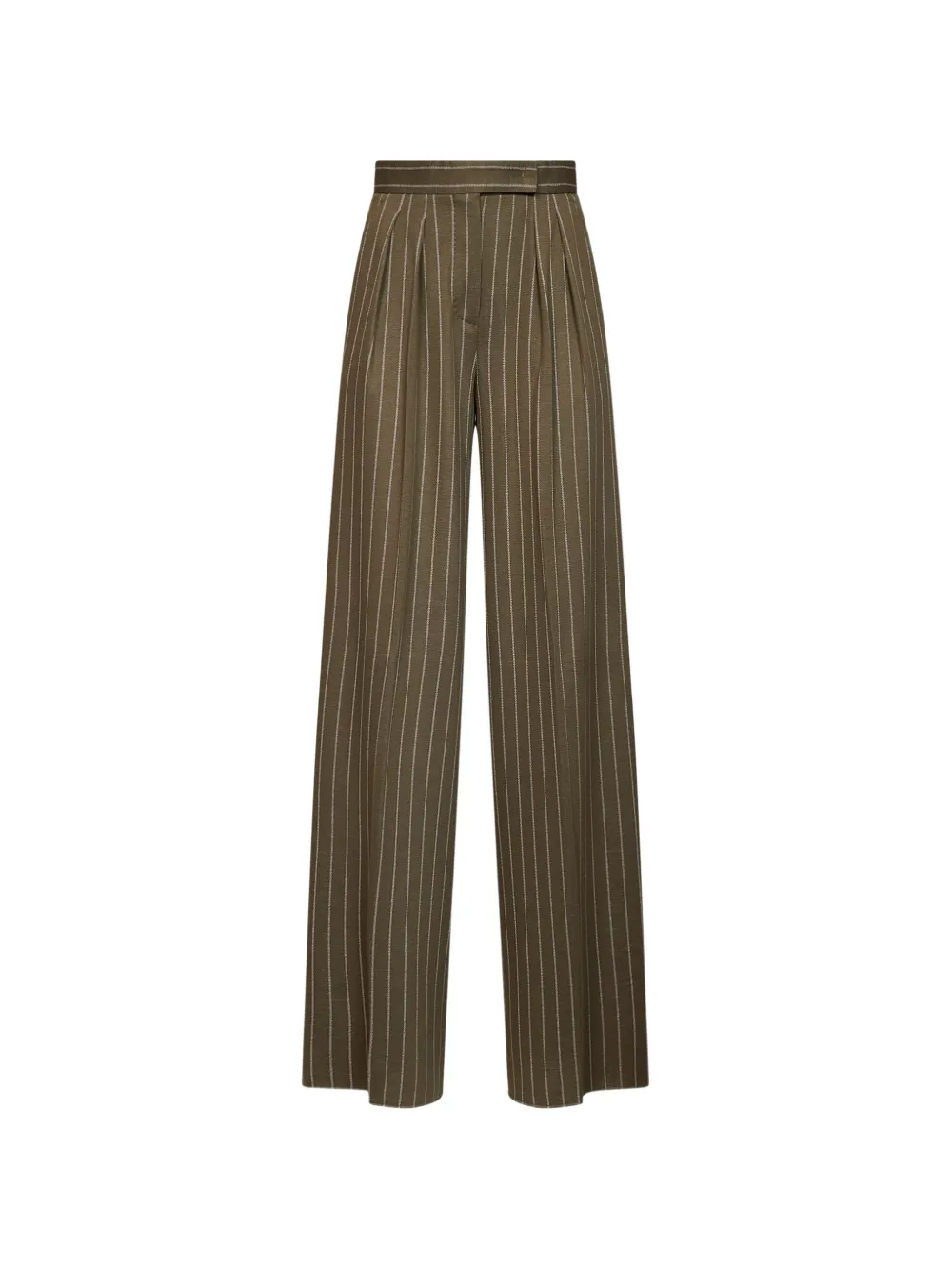Max Mara pinstripe-pattern pleated trousers - Green
