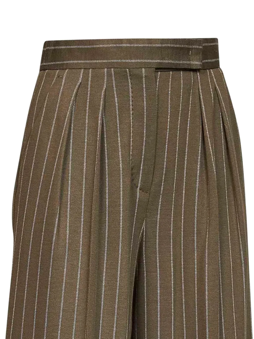 Max Mara Broek met krijtstreep Groen