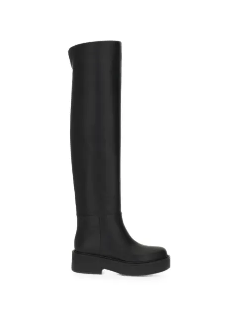 Gianvito Rossi Bota de couro com plataforma