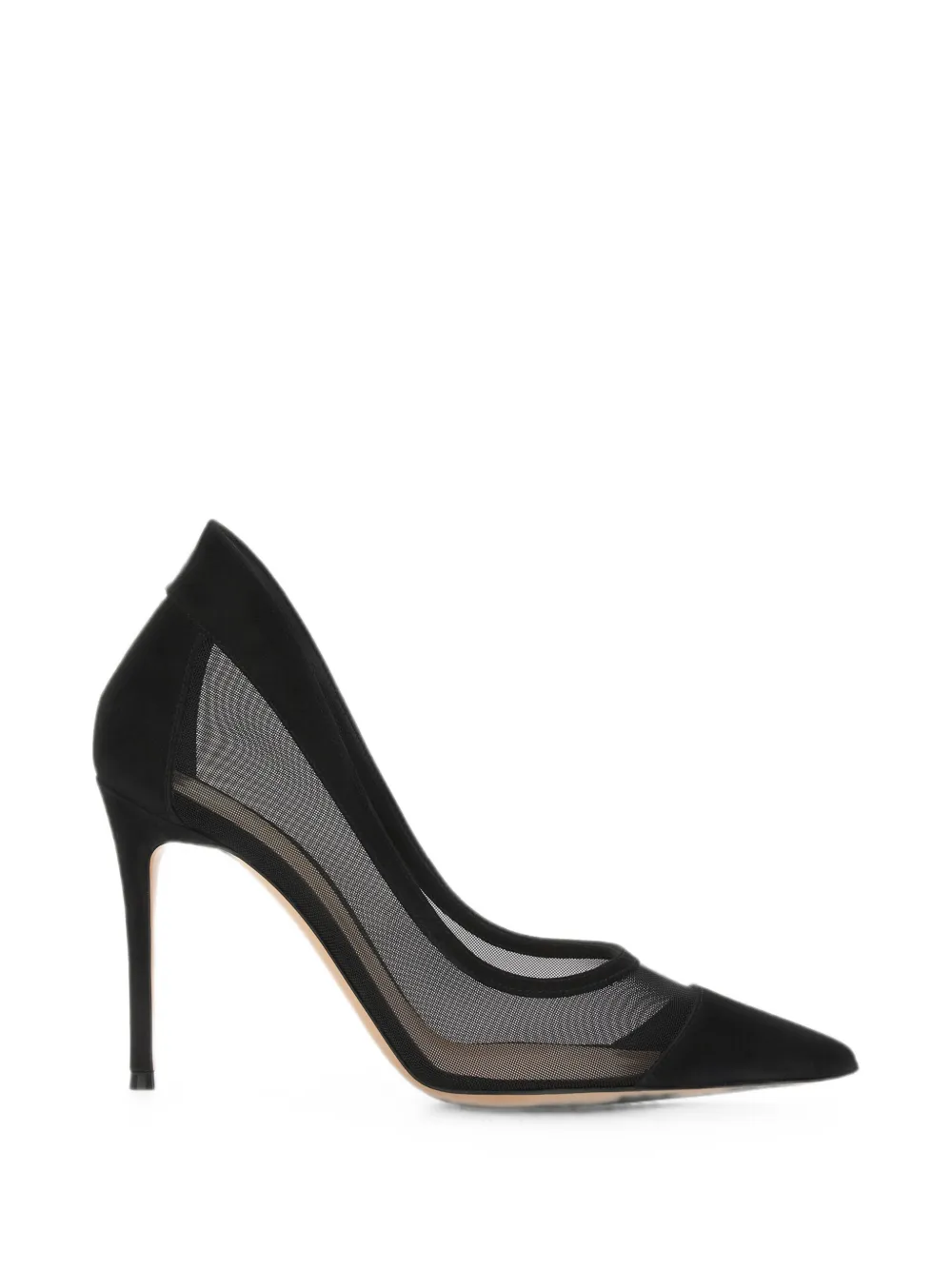 Gianvito Rossi mesh-panelled pointed-toe pumps Zwart