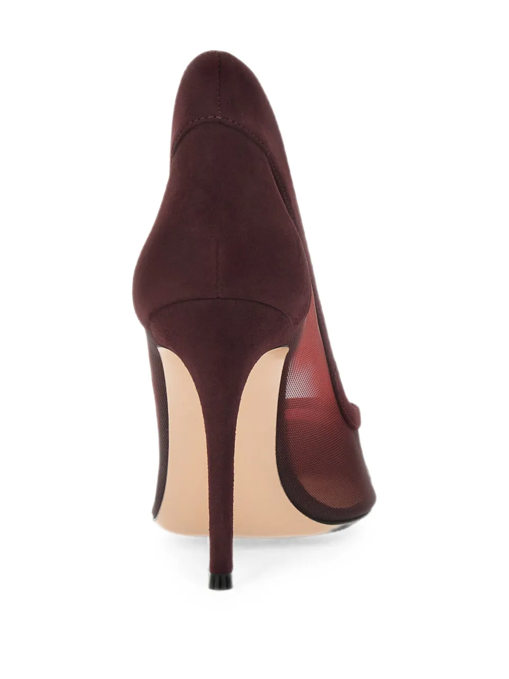 Gianvito Rossi mesh-panelled pointed-toe pumps Rood