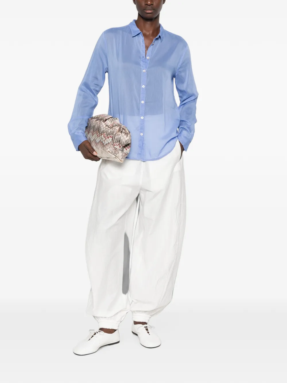 Forte Button-up overhemd met lange mouwen Blauw
