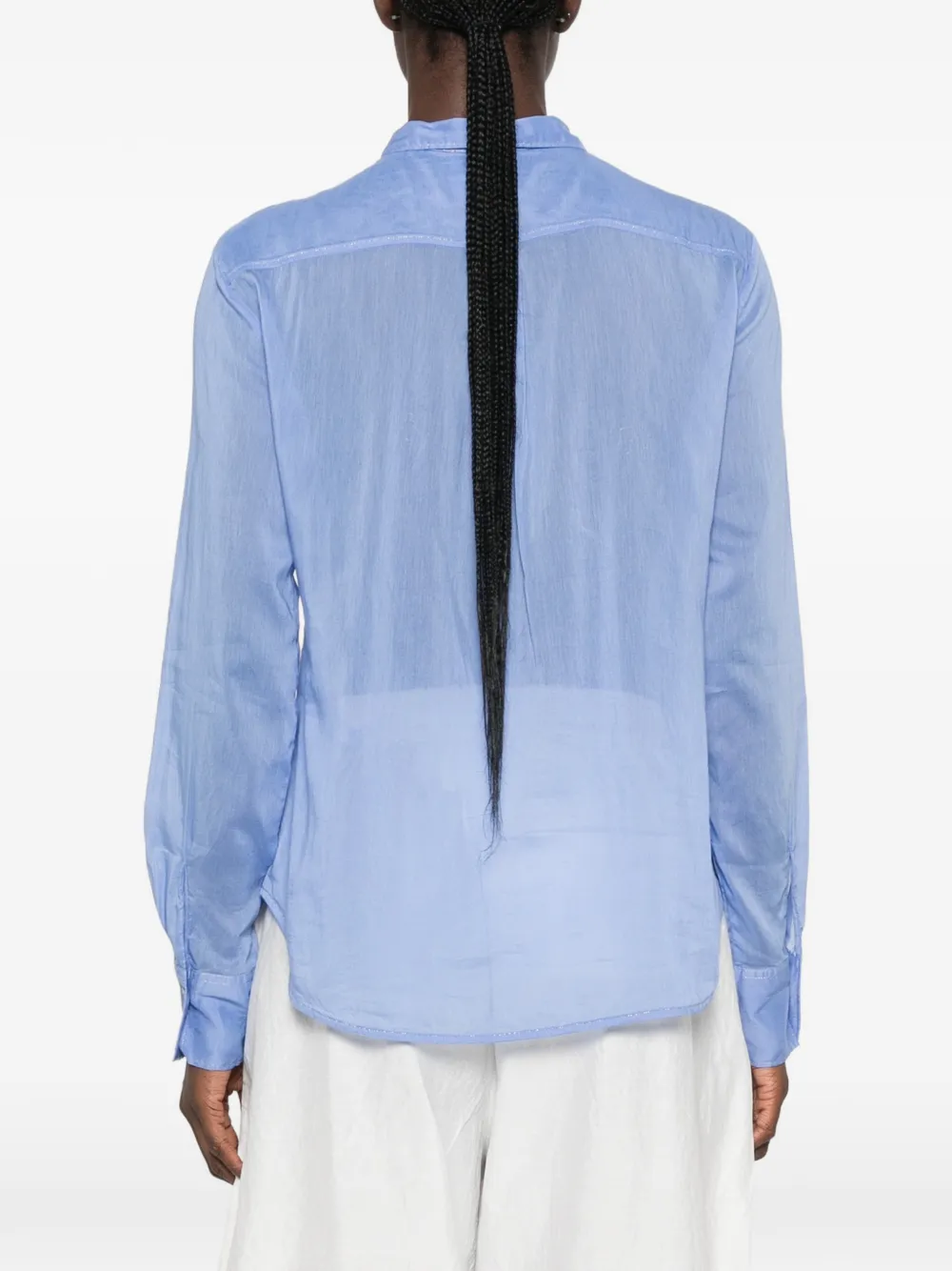 Forte Button-up overhemd met lange mouwen Blauw