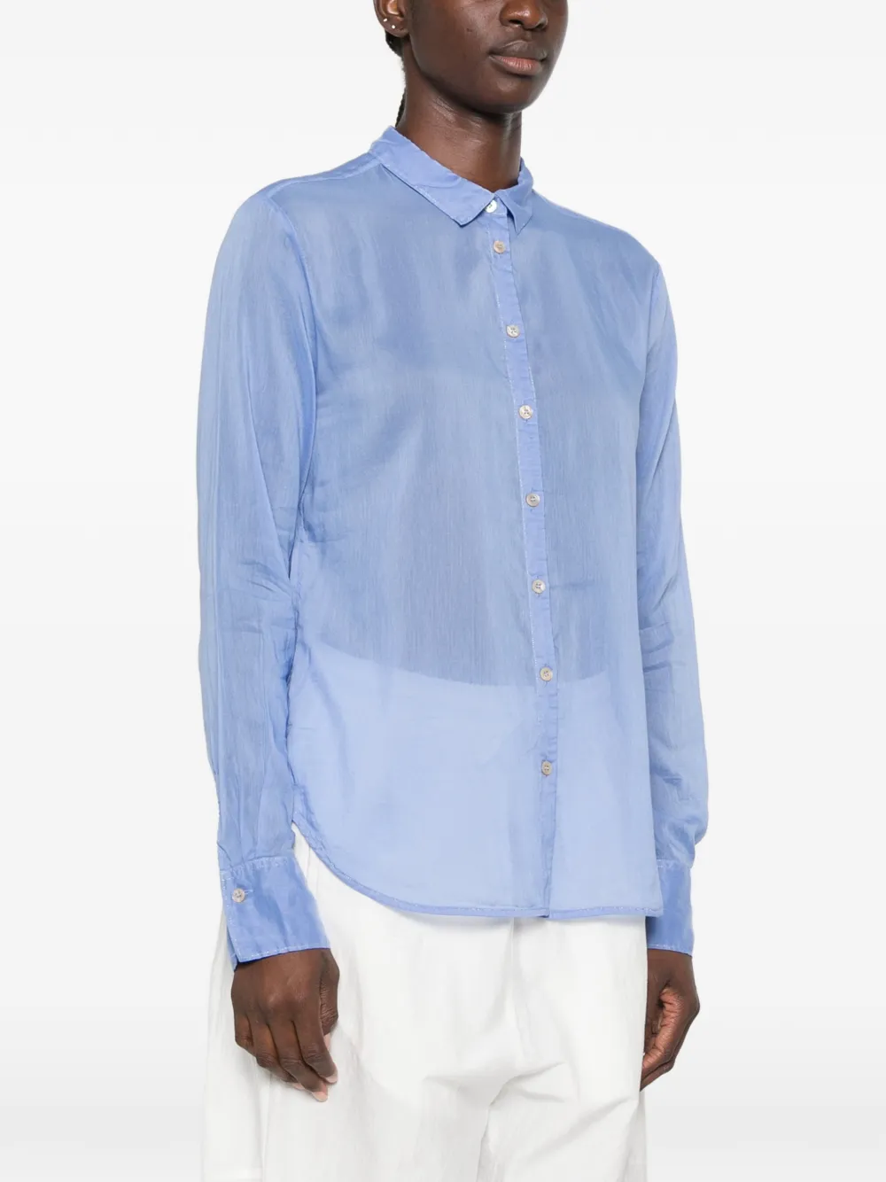 Forte Button-up overhemd met lange mouwen Blauw