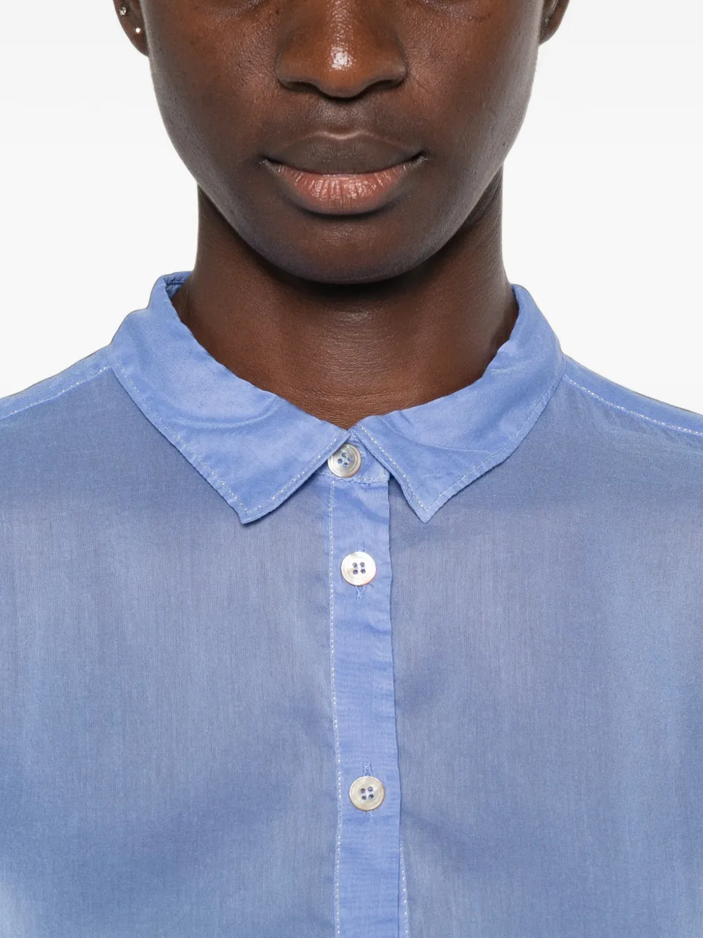 Forte Button-up overhemd met lange mouwen Blauw