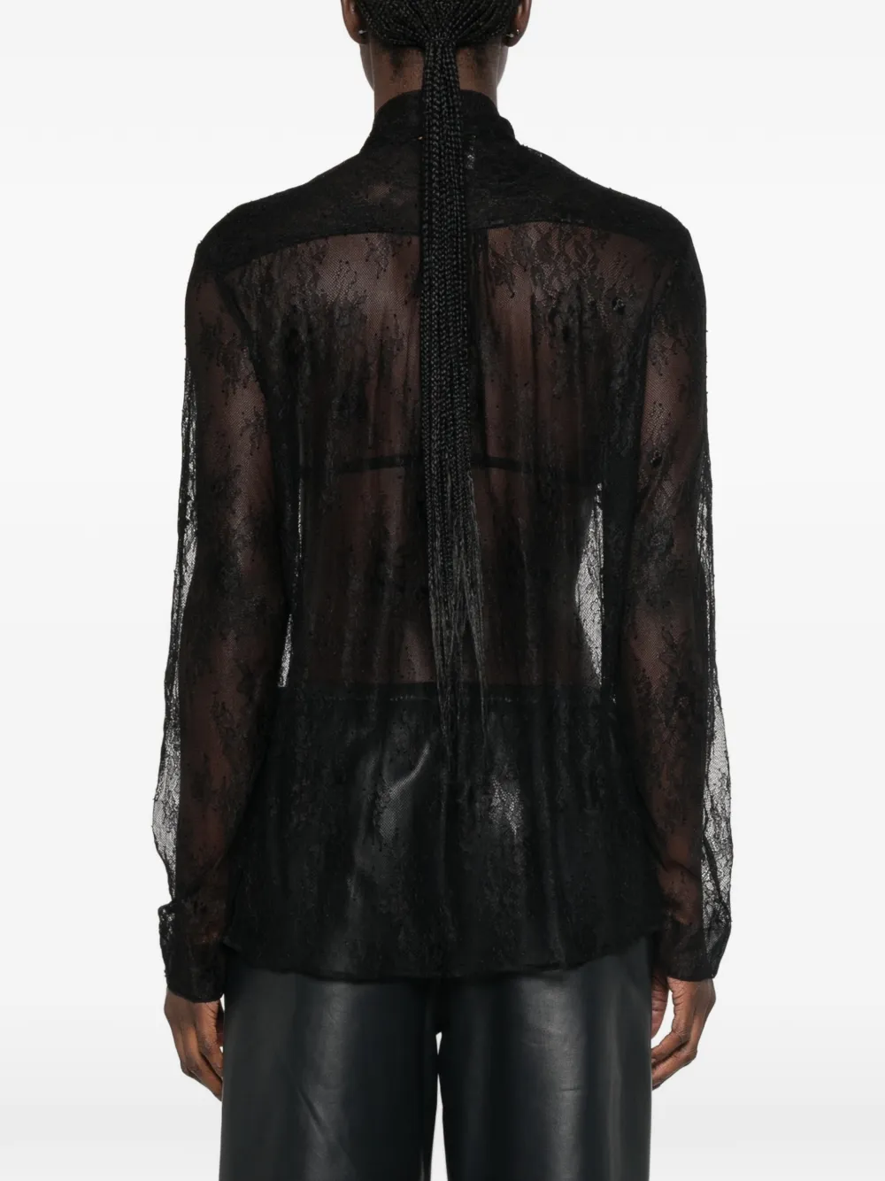 Forte Blouse met strik Zwart