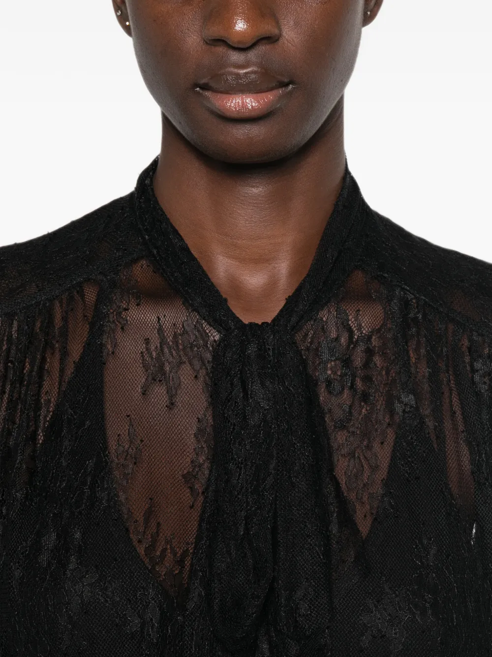 Forte Blouse met strik Zwart