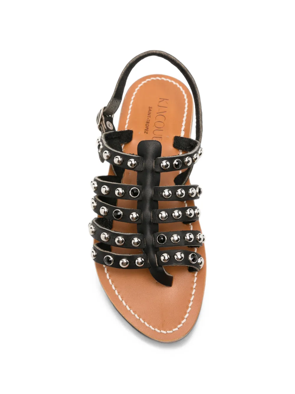 K. Jacques studded cage sandals Zwart