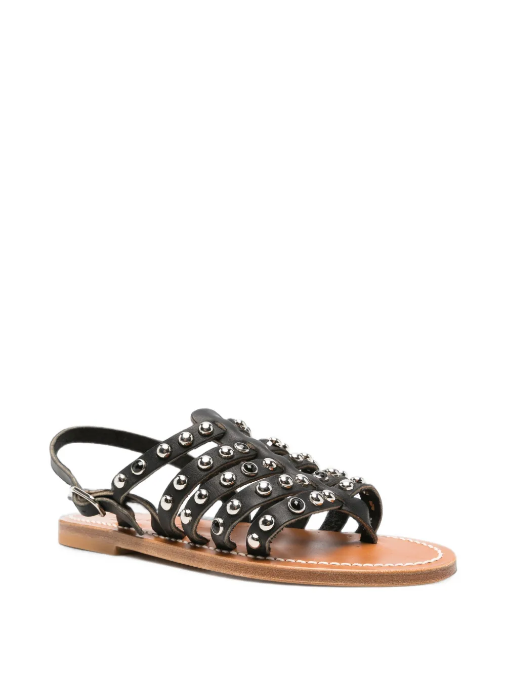 K. Jacques studded cage sandals Zwart