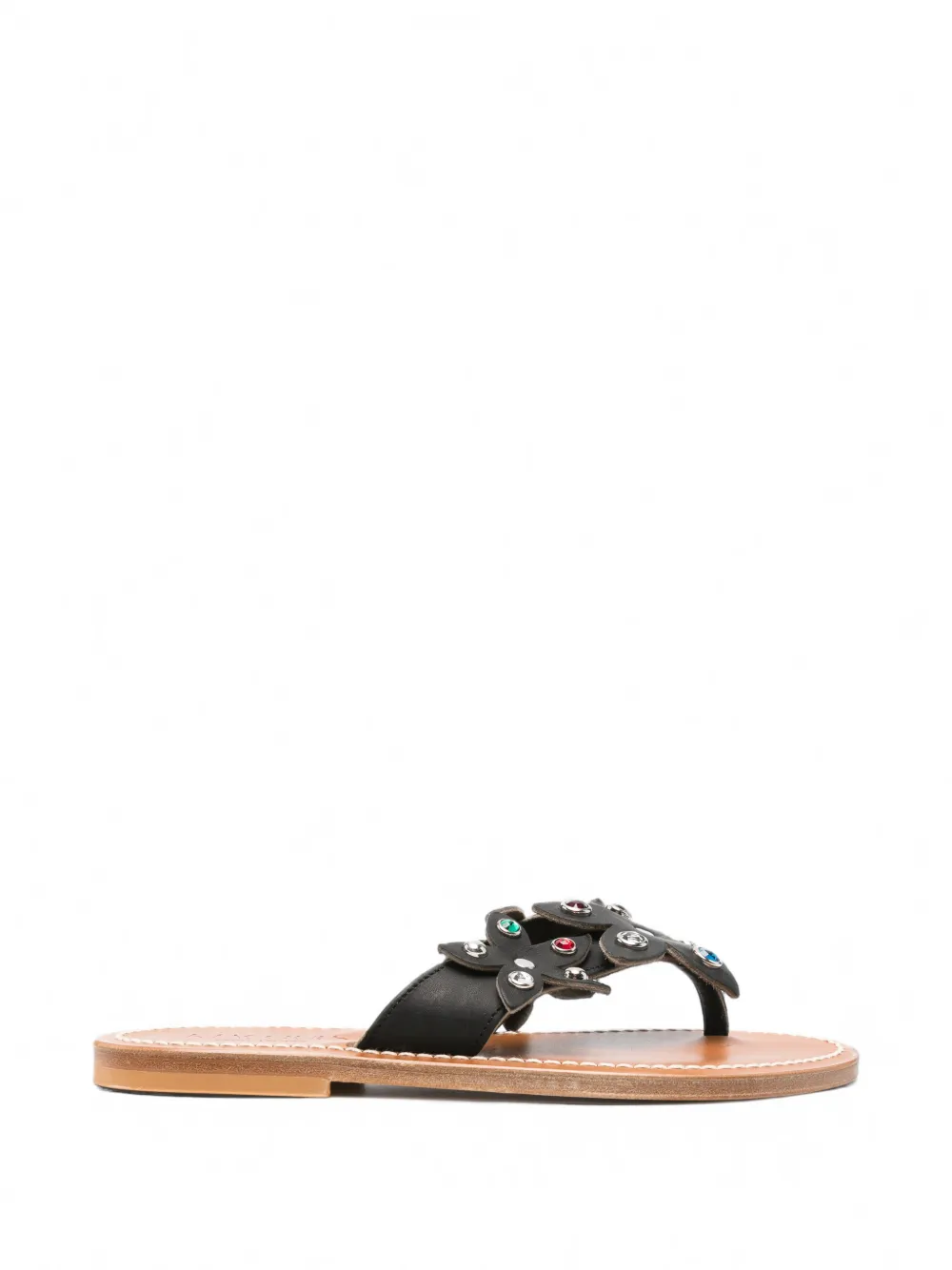 K. Jacques Caravelle crystal-embellished floral-appliqué sandals