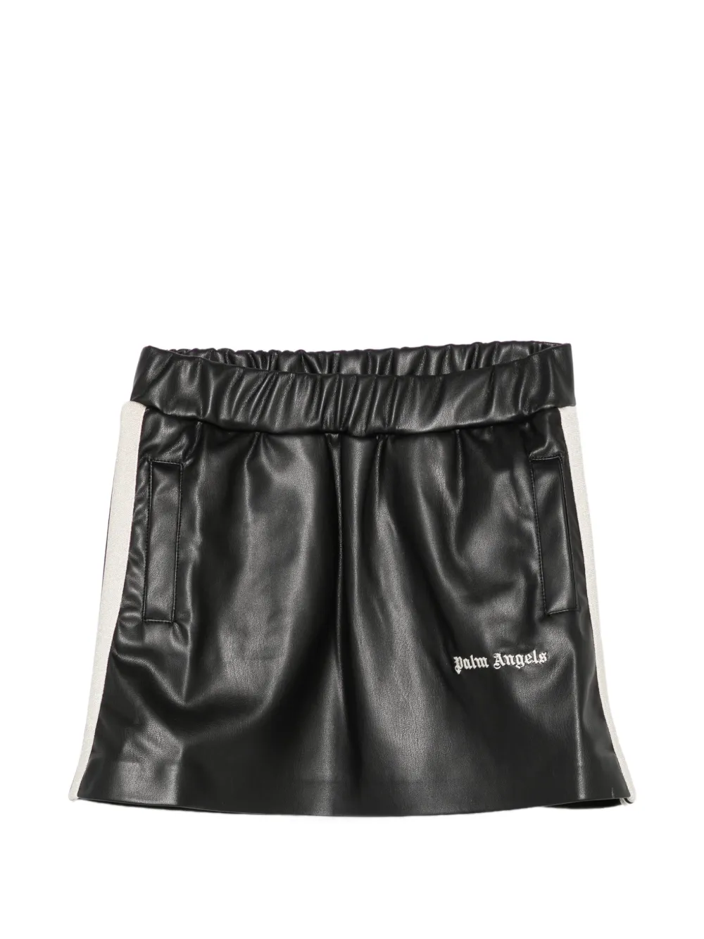 Palm Angels Kids logo-embroidered skirt - Nero