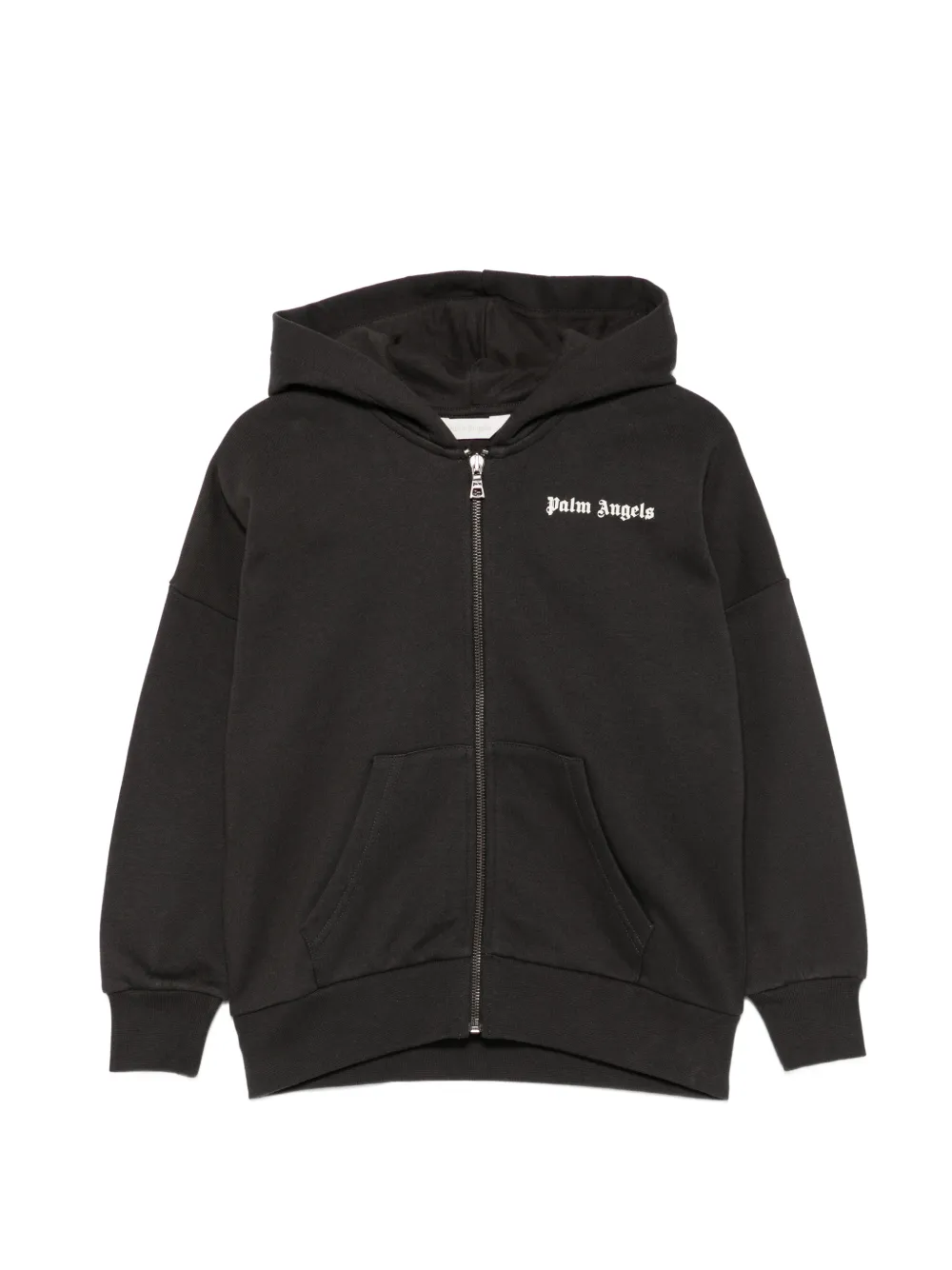 Palm Angels Kids logo-print cotton hoodie - Nero