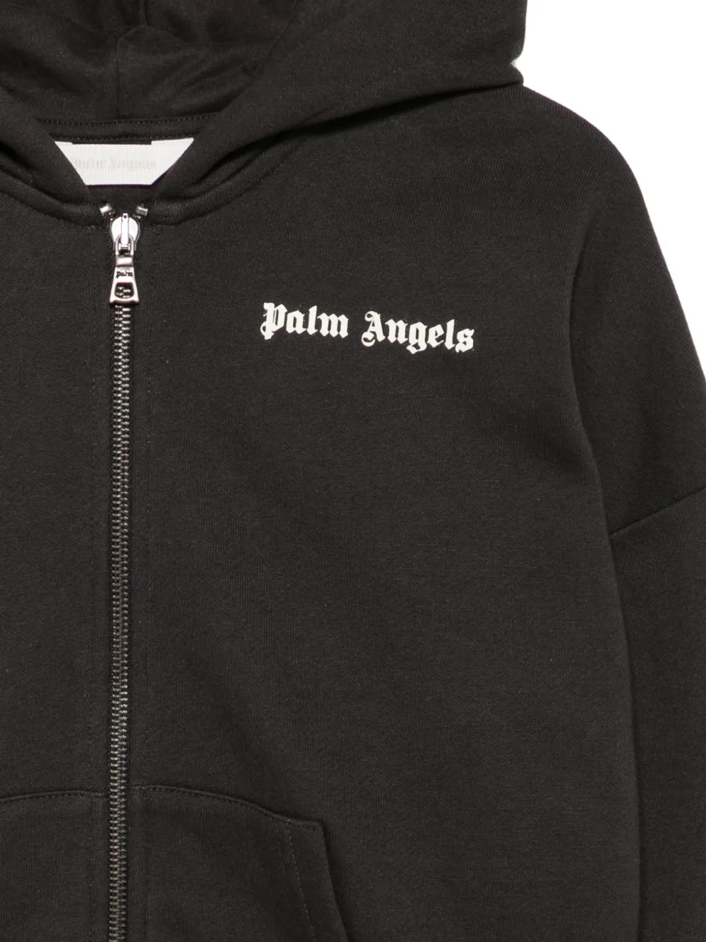 Palm Angels Kids Hoodie met logoprint en rits Zwart