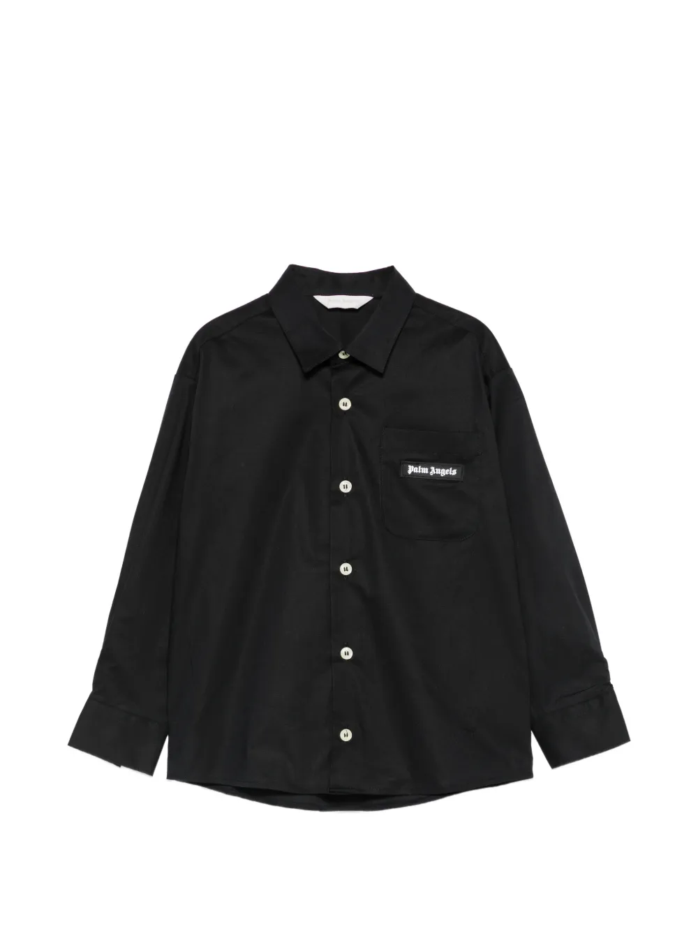 Palm Angels Kids logo-patch shirt - Nero